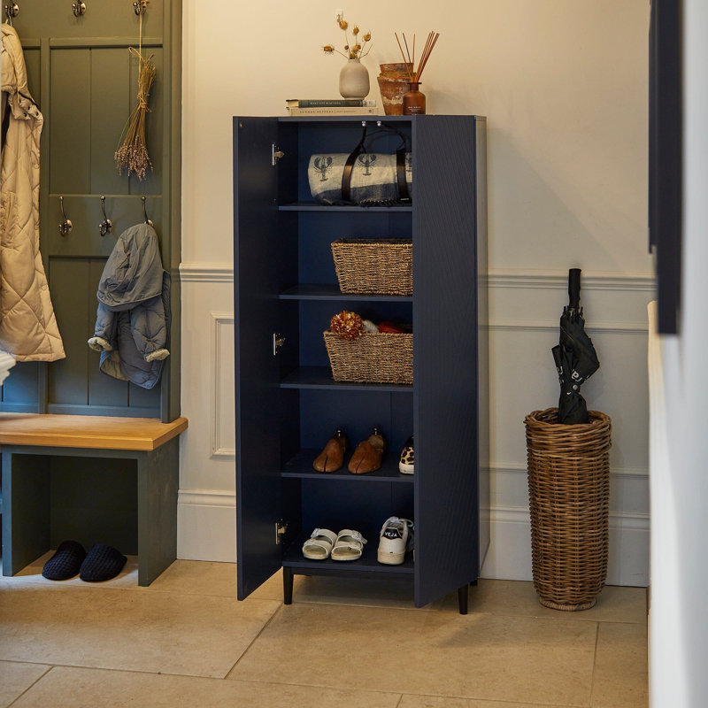 Addae 10 Pair Shoe Storage Cabinet, Blue