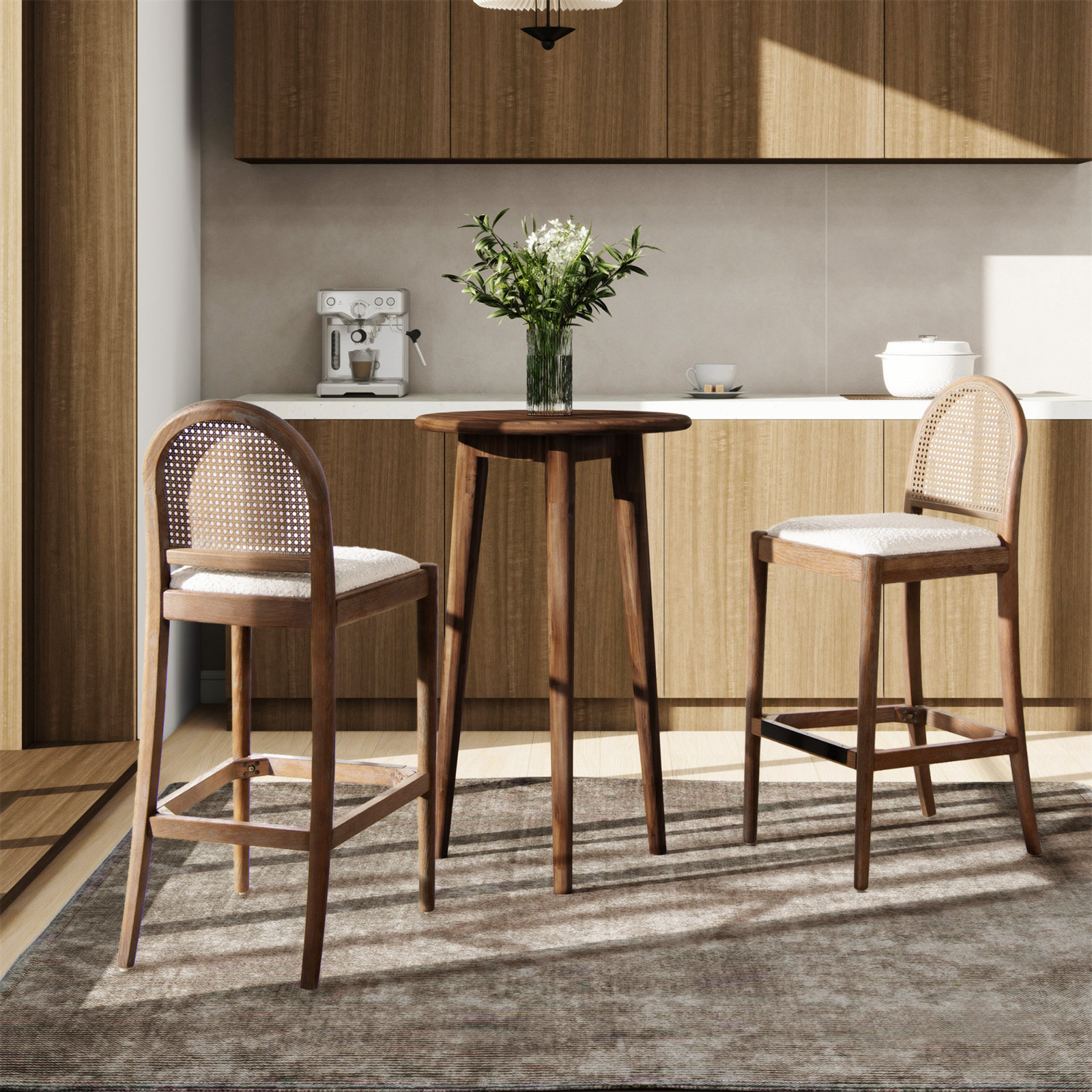 Cossette 27" Bar Stool, White