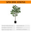 4.3FT Artificial Fiddle Leaf Fig Tree - Realistic 46-Leaf Faux Plant for Indoor/Outdoor Decor