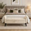 Banc de lit 51,5 po avec rangement en velours beige-133700977-133700979-133700983