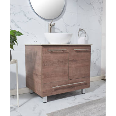 Fany 30 White Modern Free-standing Vessel Single Bathroom Vanity Set