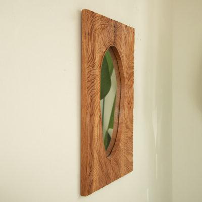 20'' Timeline Mirror, Wall-mounted Vintage Rectangular Solid Rosewood Decorative Mirror, Irregular Mirror, Suitable for Bathroom, Bedroom, Living Room, Entryway, etc