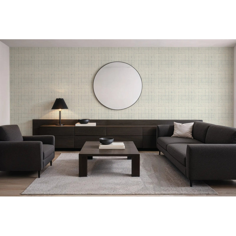 Wash Grid - Wallpaper, Pale Mineral Blue, Peel & Stick, Self-Adhesive