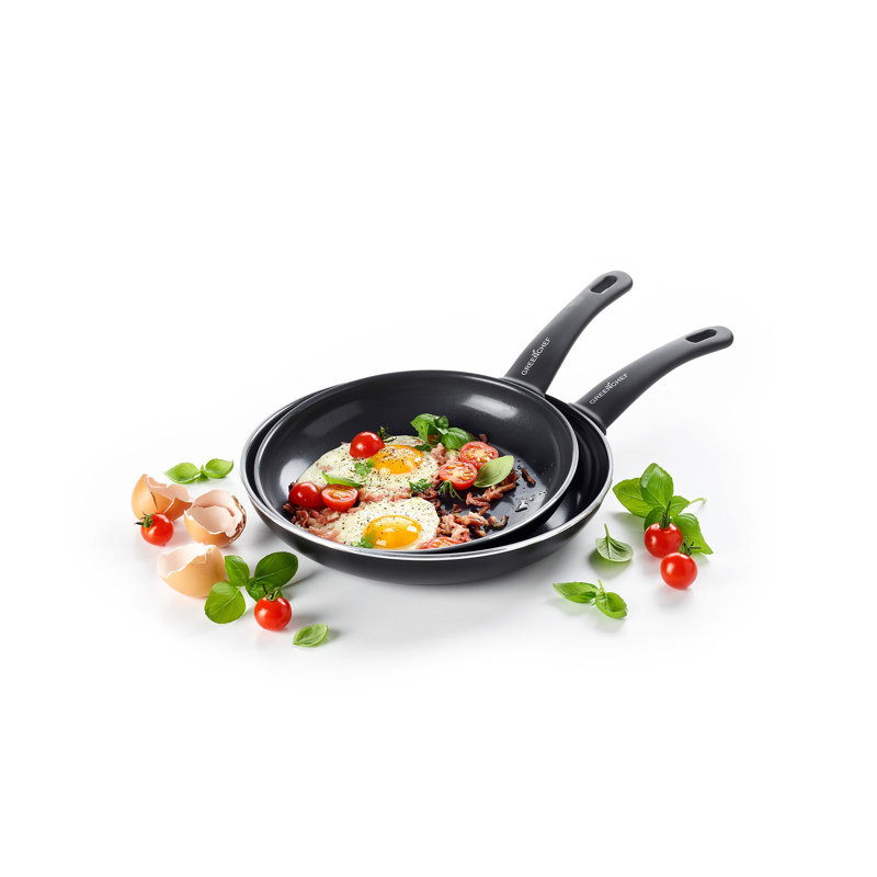 GreenChef Soft Grip Aluminium Non-Stick 24cm & 28cm Frying Pan Set