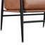 Chaise d'appoint moderne en similicuir avec accoudoirs en bois massif