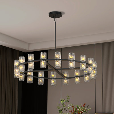 36 pouces lustres de luxe en cristal salon lumières décoratives éclairage de salle à manger moderne et simple, pour la décoration intérieure (ampoules incluses)