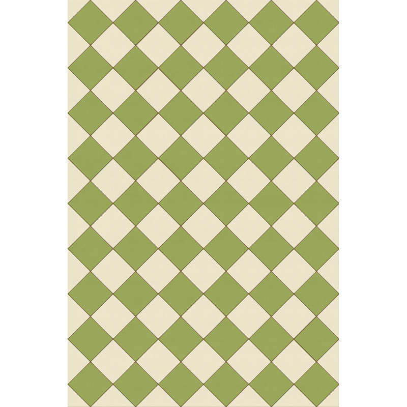 Hooppole Vinyl Checkered Indoor Rug, Rectangle 4' x 6'