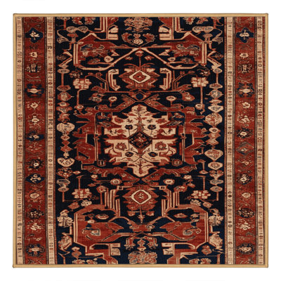 Machine Washable Turkish Brown Area Rug