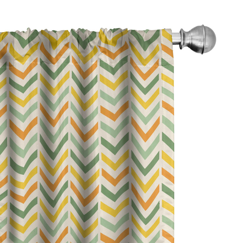 Chevron Semi-Sheer Rod Pocket Curtain Panels, 28" x 84"
