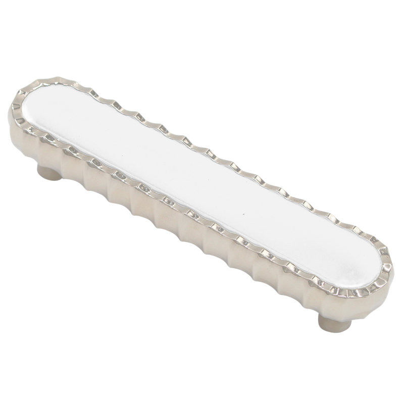 Poignée barre 4 au centre Fluted, Nickel / blanc