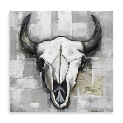 Industrial Style Bull Skull Tablecloth - Indoor/Outdoor Decor