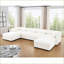 Canapé modulaire, modulaire en U avec repose-pieds avec rangement, siège profond pour le salon | Blanc neige | Chenille