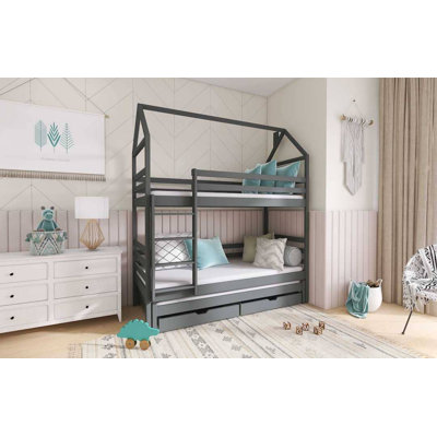 Ausable Bunk Bed with Storage Included with Built-in Ladder Included with Trundle Included