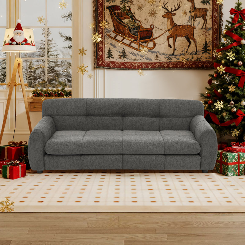 Soft And Comfortable Pet Sofa With Backrest And Armrests, Featuring A Modern Rectangular Design Suitable For Big-Sized Dogs.