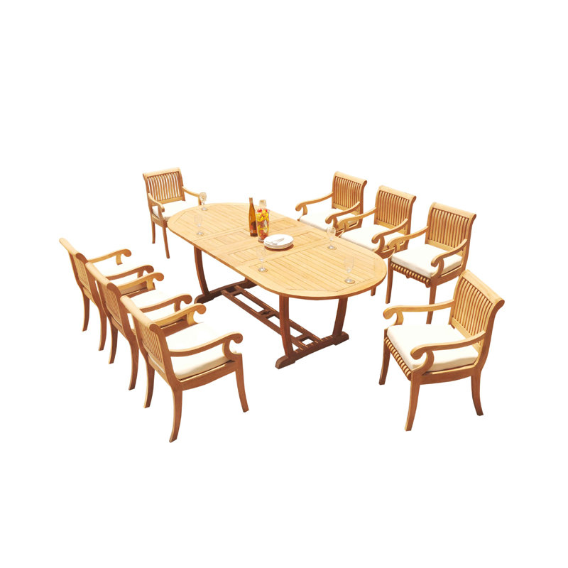 Ensemble repas 9 pièces teck Maskell, 8