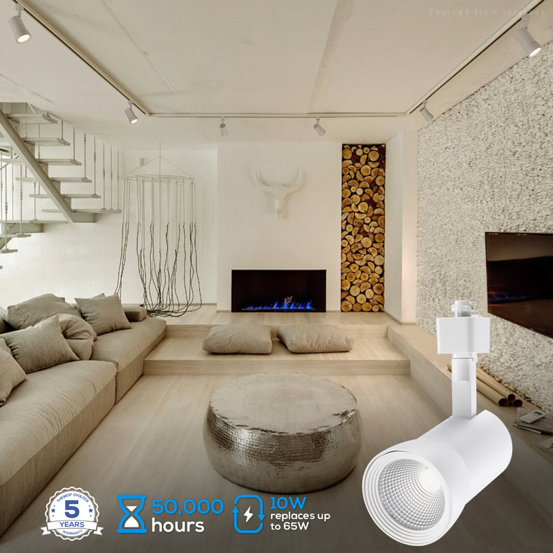 Rail d'éclairage DEL à intensité variable, type H, 10 W, CRI90, 700 lm, 65 W Eqv., Blanc, 4 000 K