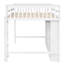 Lit mezzanine double avec 8 tablettes de rangement, blanc - Créez une grande chambre fonctionnelle idéale pour économiser de l'espace-869324420