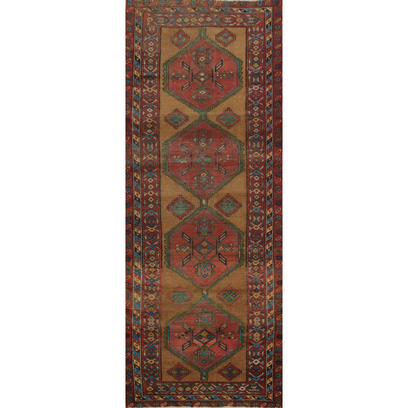 Tapis de couloir oriental traditionnel rétro en laine 3 x 10