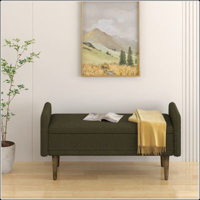 Le tabouret de rangement en velours Teddy, avec espace de rangement, convient aux appartements, salons et chambres à coucher - (45,98 po x 16,75 po x 21,75 po)