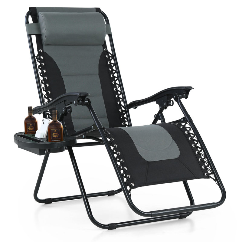 Folding Recliner Chair, Gray