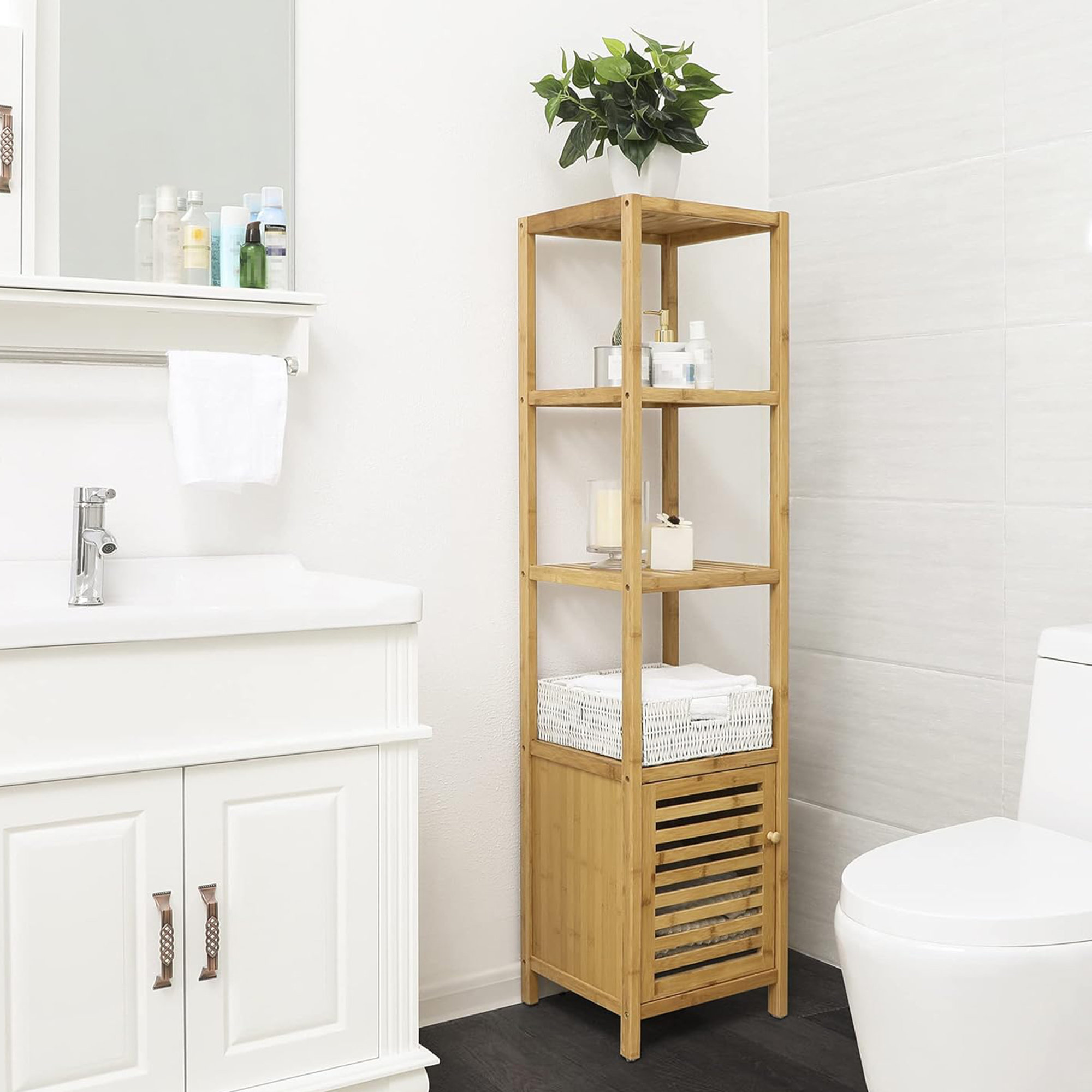 Rosecliff Heights Bamboo Bathroom Storage Floor Wayfair