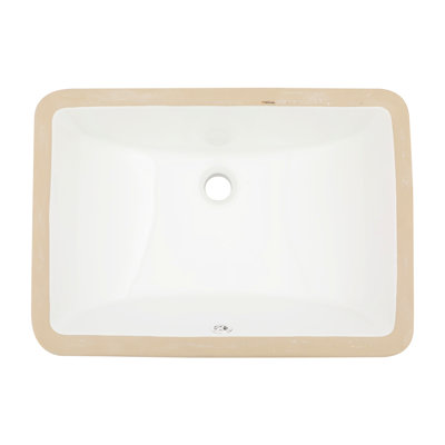 Ceramic Bathroom Sink With Overflow - Undermount, Modern, Sleek For Different Locations 19.7X14 Undermount Stain , Smooth Multiple Spaces