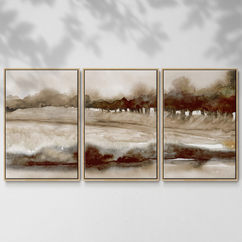 Saison d'automne 3 pièces, H 40 po x l 78 po x P 2 po, Naturel