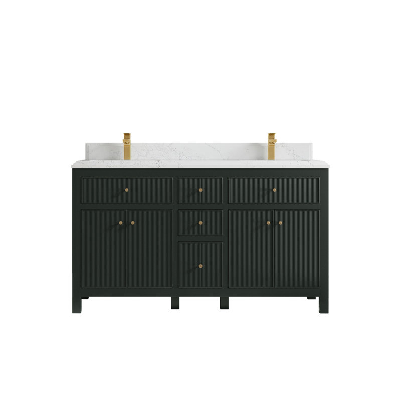 Ensemble de meuble-lavabo double 60 po Sonoma, Quartz Empira