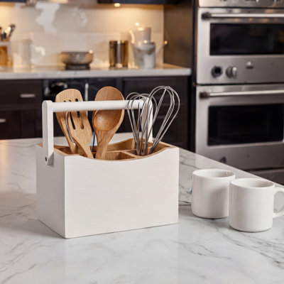 Bamboo Rectangle Flatware Caddy