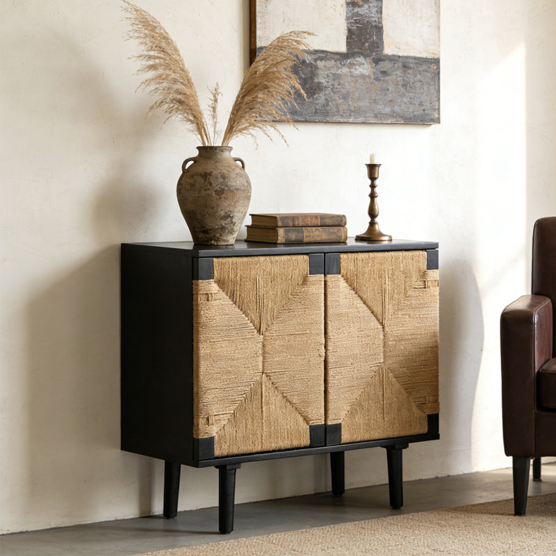 Armoire d'appoint de style rétro moderne, Noir