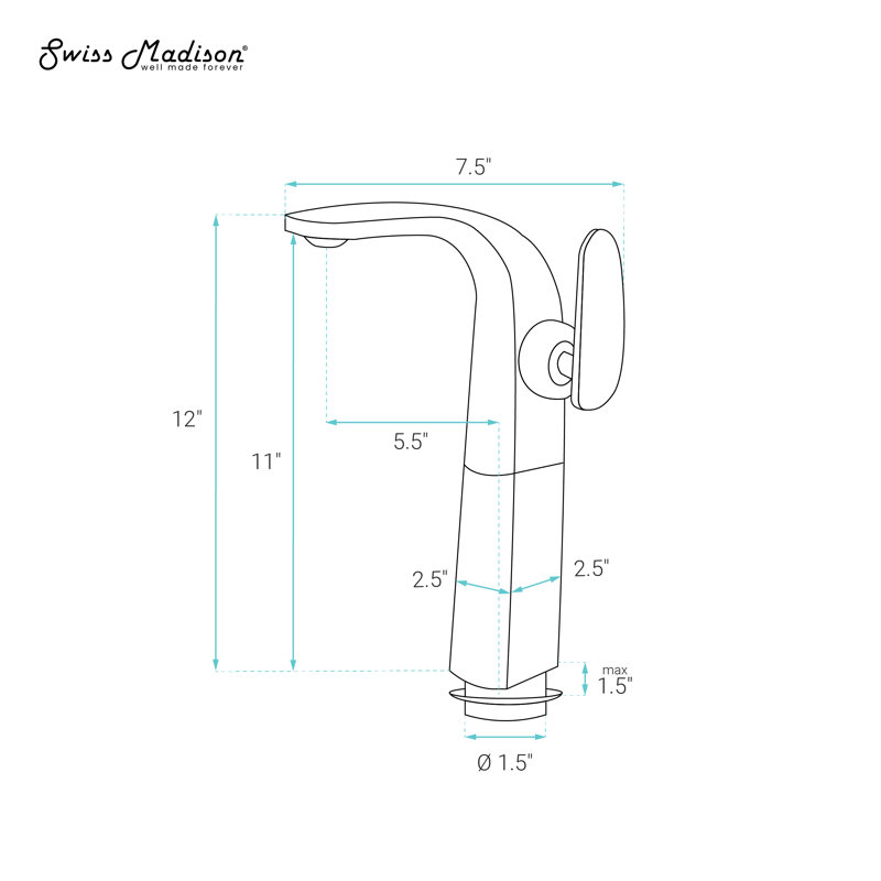 Château Single Hole, Single-Handle, High Arc Bathroom Faucet, Oil Rubbed Bronze