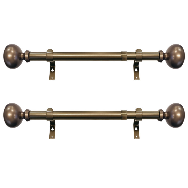 Tringle à rideaux simple réglable en métal Ingeruth, 12 po - l 20 po, Bronze foncé