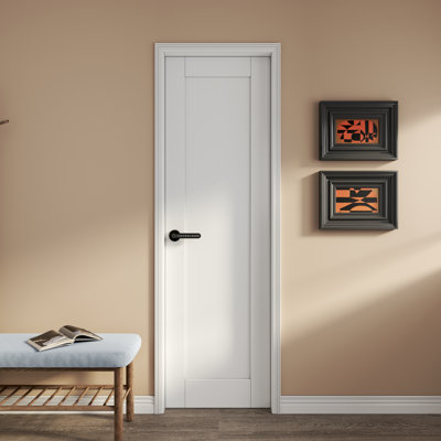 Solid Manufactured Wood Paneled Primed Standard Door With Electronic Smart Lock