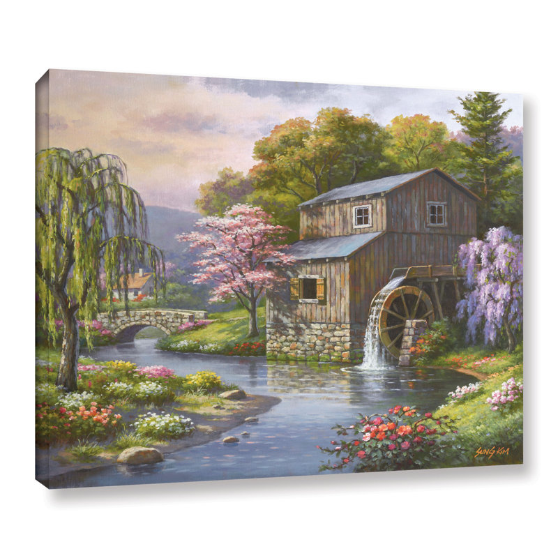 «Spring At The Mill», toile tendue avec châssis, Toile tendue, H 24 po x l 32 po x P 2 po