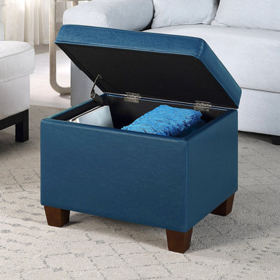 Akifa 21.50" Wide Leather Rectangle Storage Ottoman
