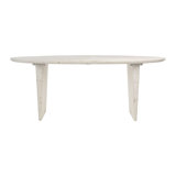 Celine 79-Inch Oval White Wash Dining Table