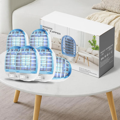 6 Pack Indoor Bug Zapper – Electronic Fly Trap Insect Killer, Blue Light Mosquito Zapper For Living Room, Kitchen, Bedroom,  Office