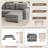 Chenille Modular Sectional Sofa,U Shaped Reversible Couch,Free Combination