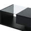 Coffee Table With Stable Particle Board And Black Glossy Finish Living Area Tempered Glass