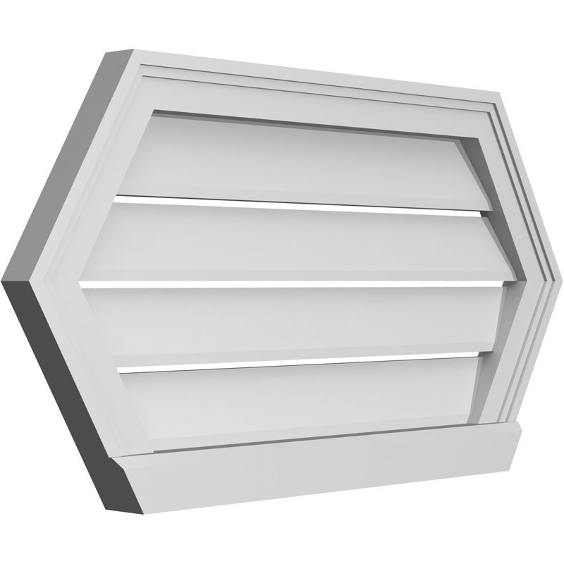 Évent horizontal fonctionnel à pignon en uréthane à surface horizontale Signature, H 16 po x l 30 po x P 2 po