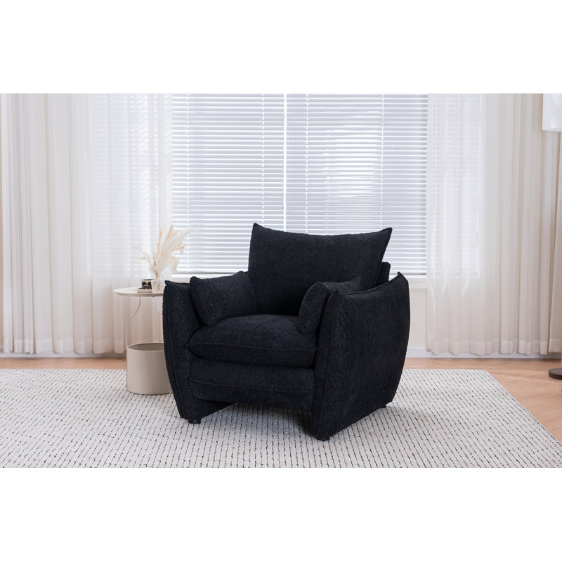 Fauteuil d'appoint moderne tapissier à une place, Noir