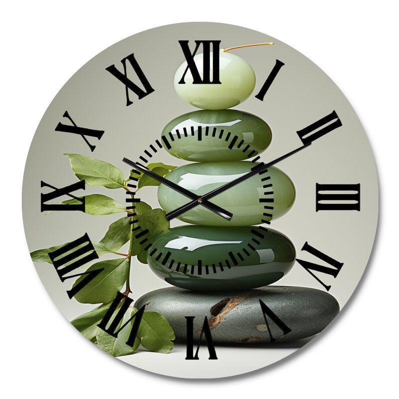 Horloge murale en pierre verte Zen, Médium