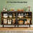 Rustic Cabinet,Set Of 2 Storage Cabinet,Classic Sideboard Cabinet