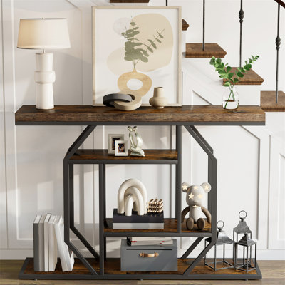 120cm Solid Wood Top Console Table