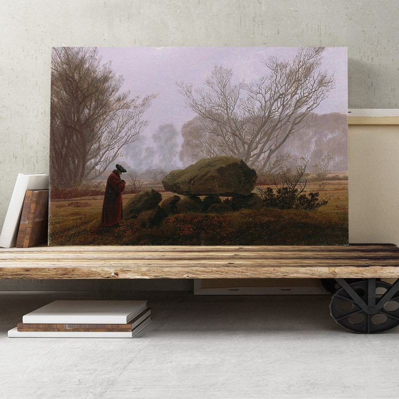 A Walk at Dusk by Friedrich Caspar David - Wrapped Canvas, 40cm H x 60cm W