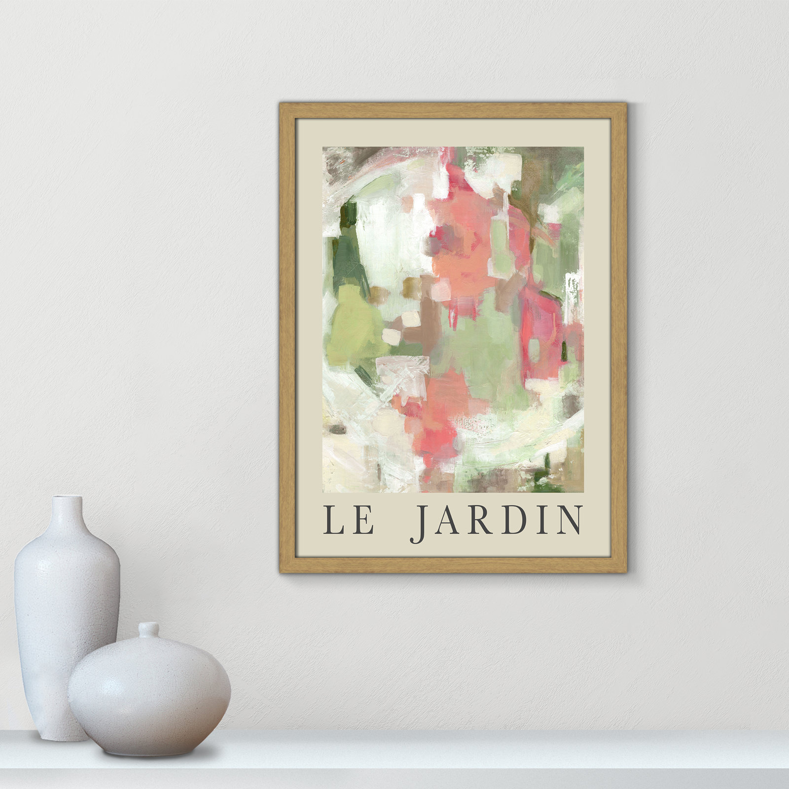 Riya "Le Jardin" Print by Carol Robinson, Natural Single Picture Frame, No, 23" H x 17" W x 0.75" D