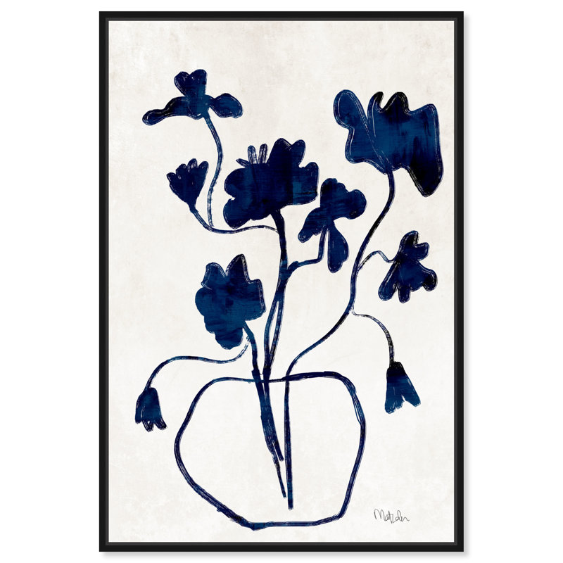 Anemone Vase " Anemone Vase " by Oliver Gal, Framed Print, 46" H x 31" W, Black