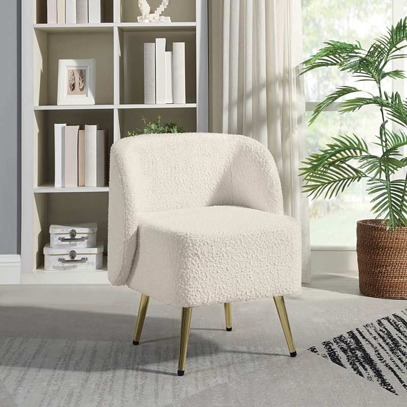 Chyenne Vanity Chair, Cream Polyester Blend