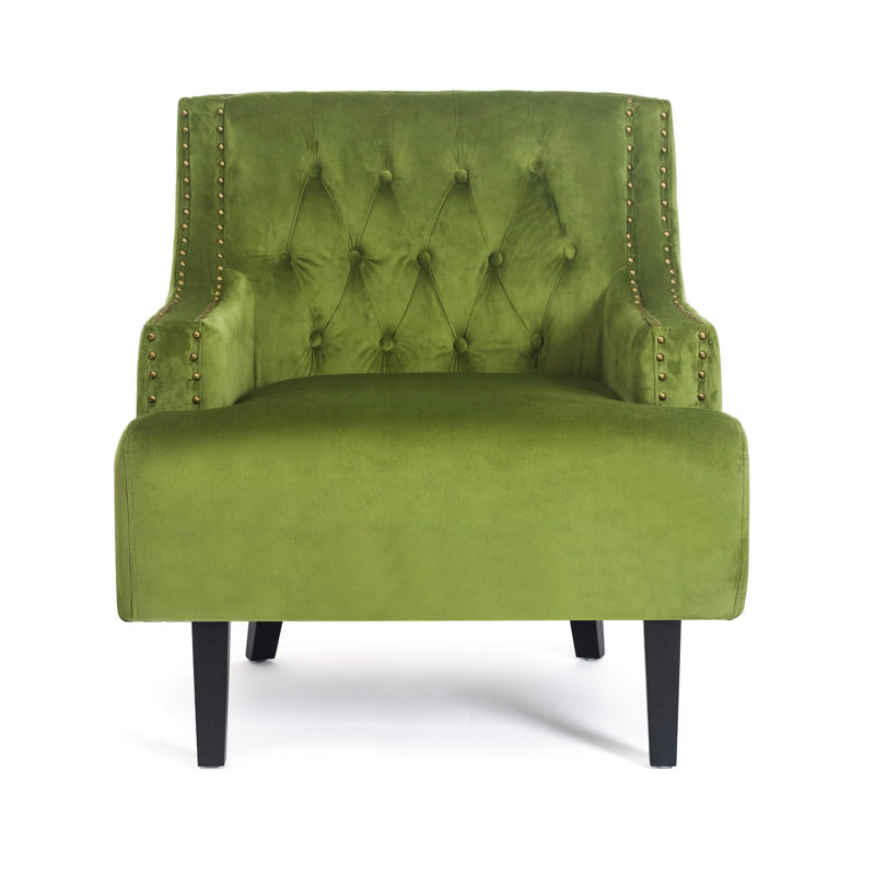 Canapé-lit simple en velours Friedolf, Velours vert