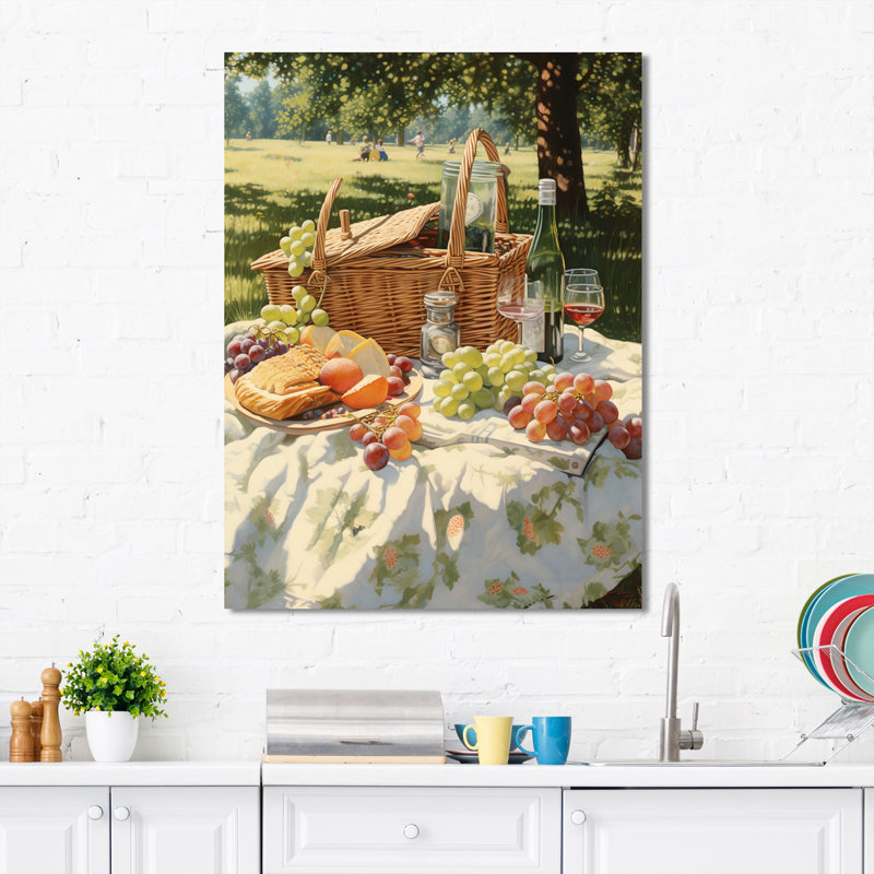 Nourriture pique-nique Tranquil Retreat I - pique-nique, art mural, impressions sur toile, H 32 po x l 16 po x P 1 po